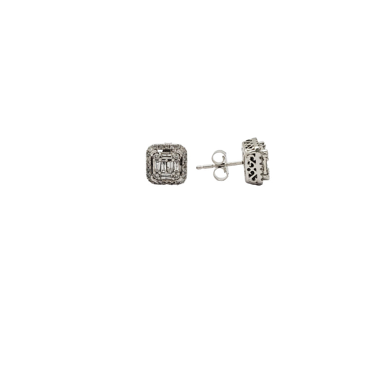 Diamond Blunt Square Earrings (10K) New York Popular Jewelry