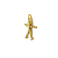 Ball Bearing Bead Stick Figure Person Pendant (14K) 14 Karat Yellow Gold, Popular Jewerlry New York