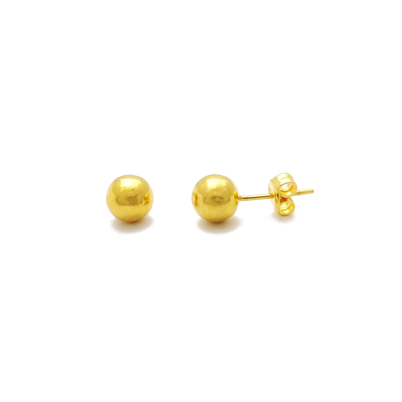 Ball Stud Earrings Large (24K) front - Popular Jewelry - New York