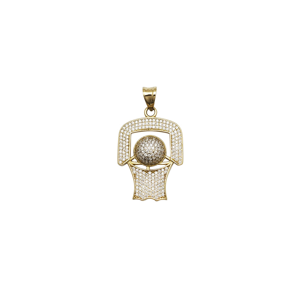 Basketball Hoop CZ Pendant (14K)