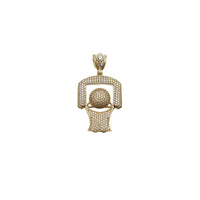 Basketball & Hoop CZ Pendant 2 (14K)