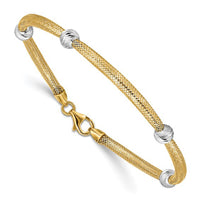 മുത്തുകളും മെഷ് ബ്രേസ്‌ലെറ്റും (14K) Popular Jewelry ന്യൂയോർക്ക്