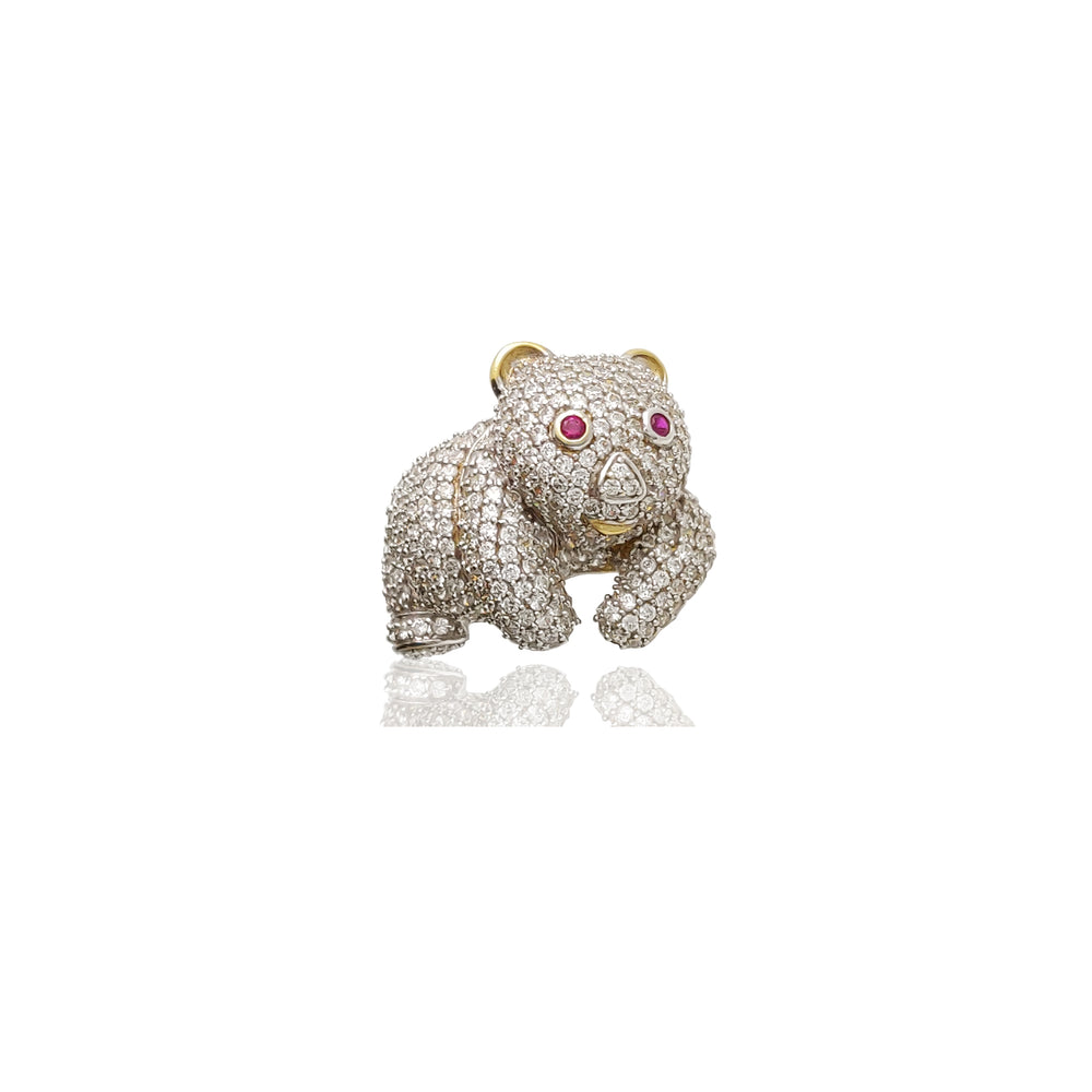 Bear Iced-Out CZ Ring (14K)
