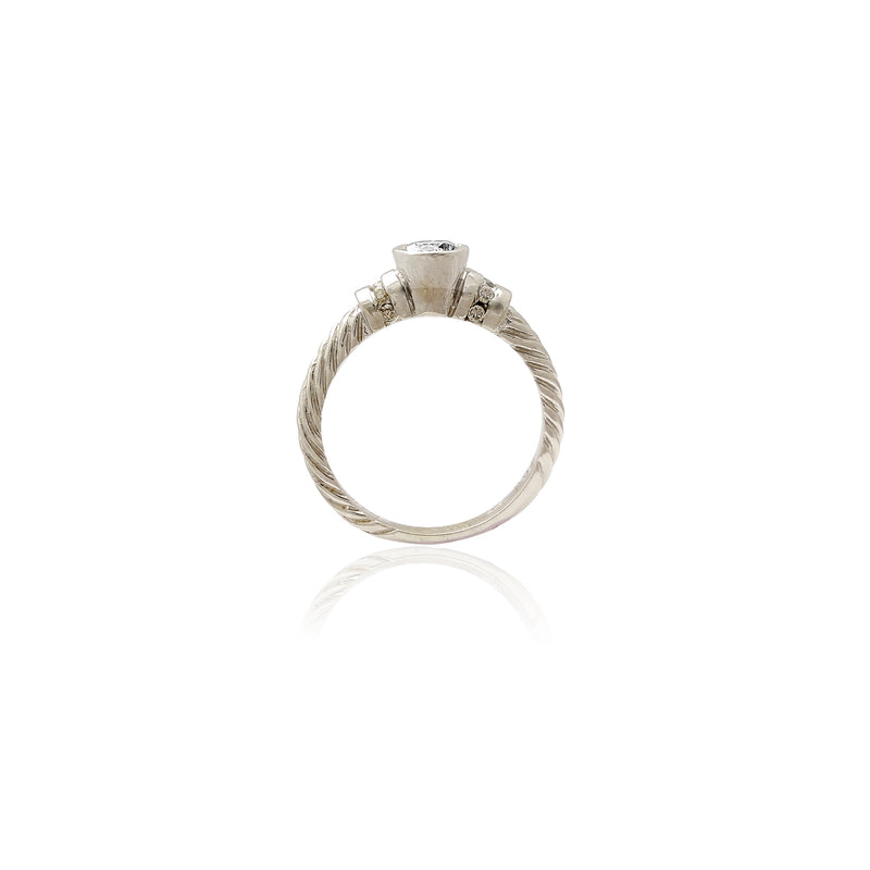 Bezel-Set Rope Diamond Ring (14K) Popular Jewelry New York