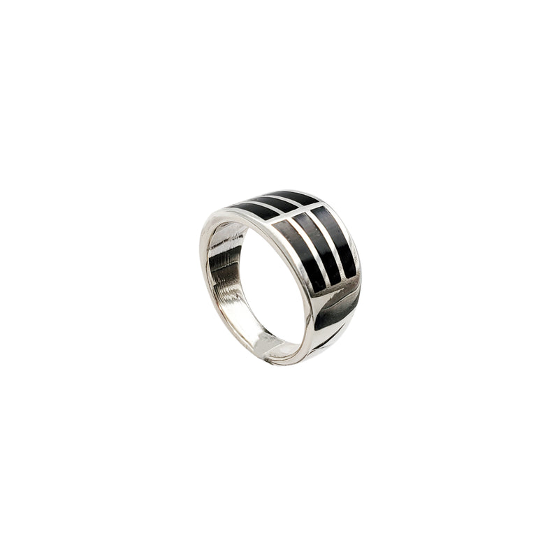 Black Lines Ring (Silver)