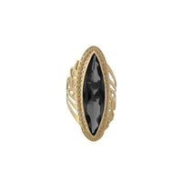 Black Marquise Filigree Pattern Vines Ring (14K) Popular Jewelry New York
