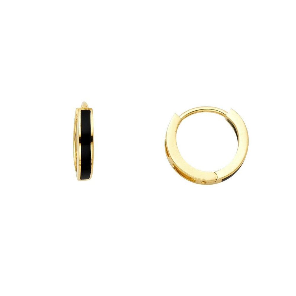 Black Onyx Huggie 'yan Kunne (14K) Popular Jewelry New York