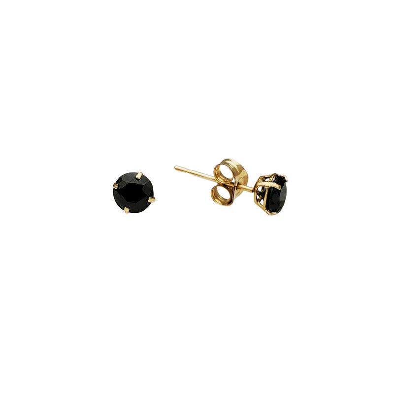 Black Stone  Stud Earring (14K)