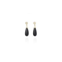 Black Onyx Drop Earrings (14K) New York Popular Jewelry