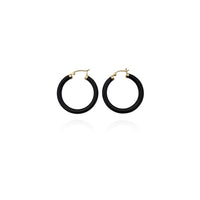 黑色玛瑙圈形耳环（14K）纽约 Popular Jewelry