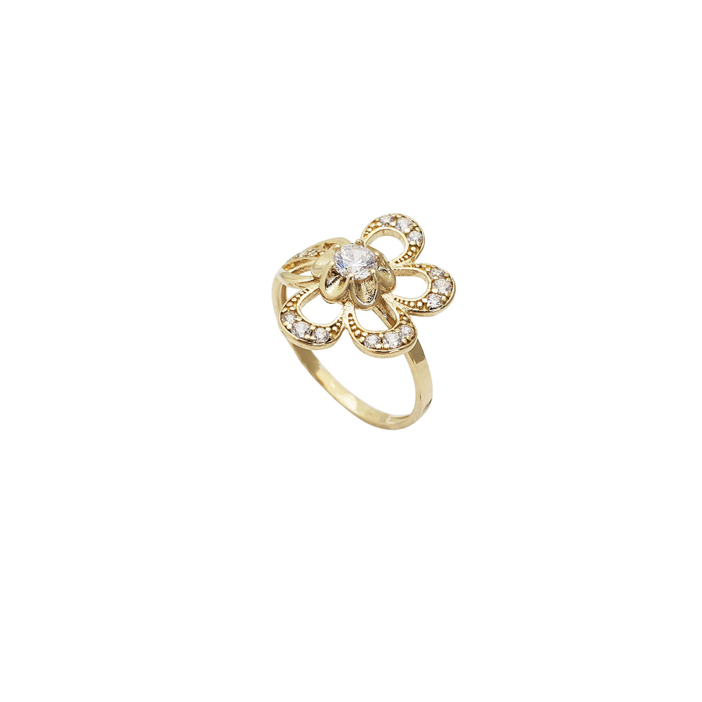 Bloom Flower CZ Ring (14K)