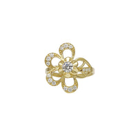 Blossom Outlined Zirconia Flower Ring (14K) Popular Jewelry New York