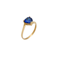 Blue Heart Shape Bypass Lady Ring (14K) Popular Jewelry New York