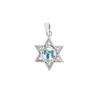 Blue Opal Chai Star of David Hanger (SIlver) Popular Jewelry NY