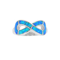 Blue Opal Infinity Symbol Ring (Silver) Popular Jewelry New York
