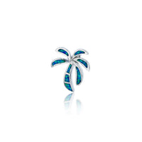 Zils opāla palmu koka kulons (sudrabs) Popular Jewelry NY