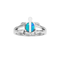 Cincin Penyu Cangkang Opal Biru (Perak) Popular Jewelry NY