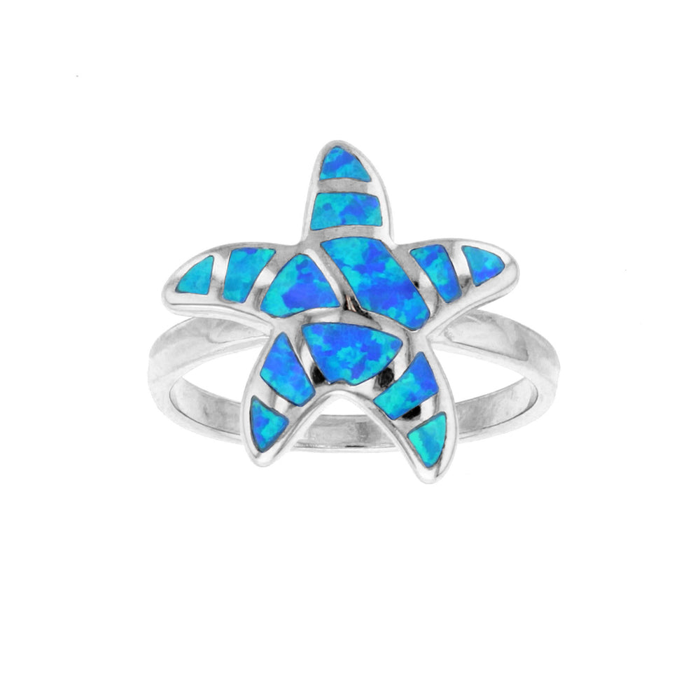 Blue Opal Starfish Ring (Silver)