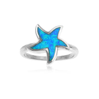Bague étoile de mer opale bleue (argent) Popular Jewelry New York