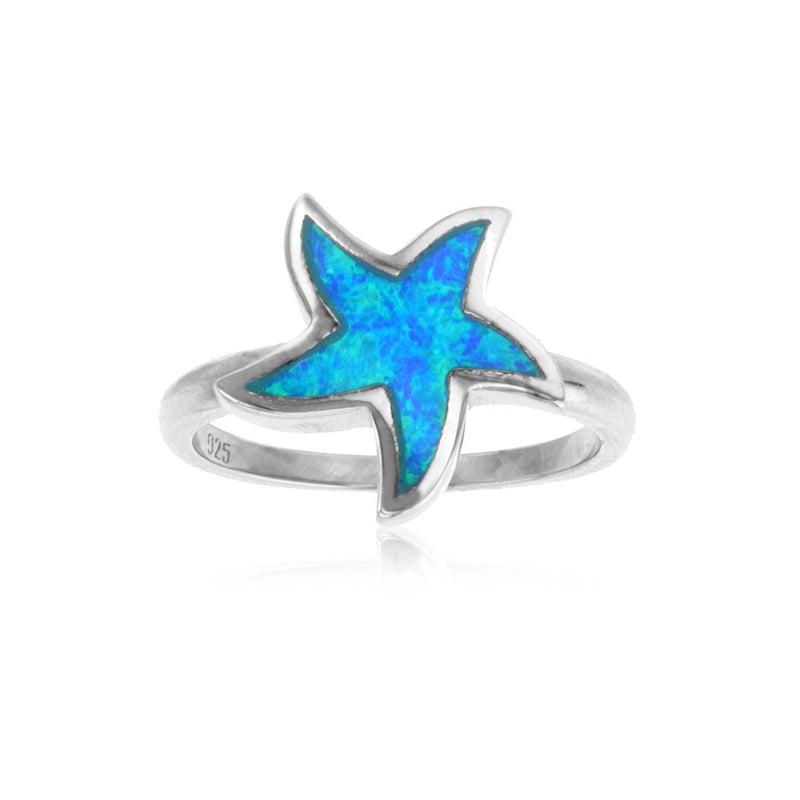 Blue Opal Starfish Ring (Silver) Popular Jewelry New York