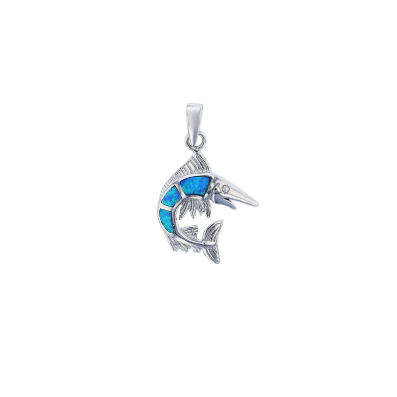 Blue Opal Swordfish Pendant (Silver) Popular Jewelry New York