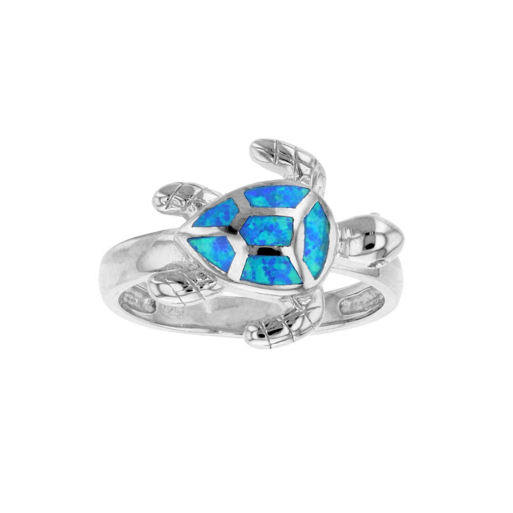 Blue Opal Turtle Ring (Silver) Popular Jewelry New York