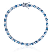 Kék és fehér tenisz karkötő (ezüst) Popular Jewelry New York