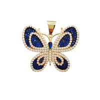 Azure Wing Zirconia Butterfly Pendant (14K)
