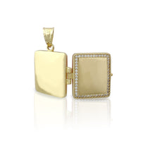 Stoneset Book Locket Pendant (14K) Popular Jewelry New York