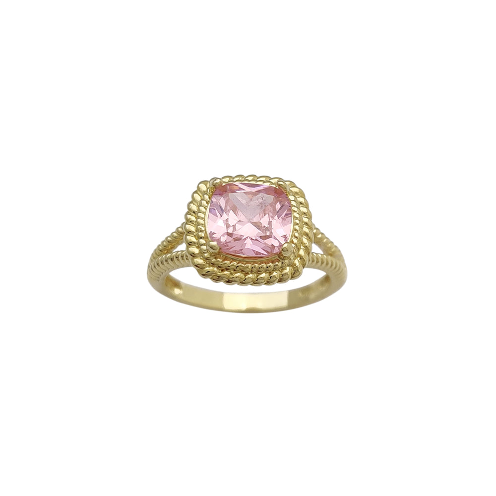 Braided Radiant Shape Ring (14K) Popular Jewelry New York