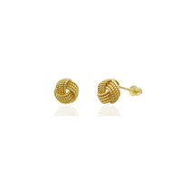 Braided Love Knot Stud Earrings (14K) 14 Karat Yellow Gold, Popular Jewelry New York