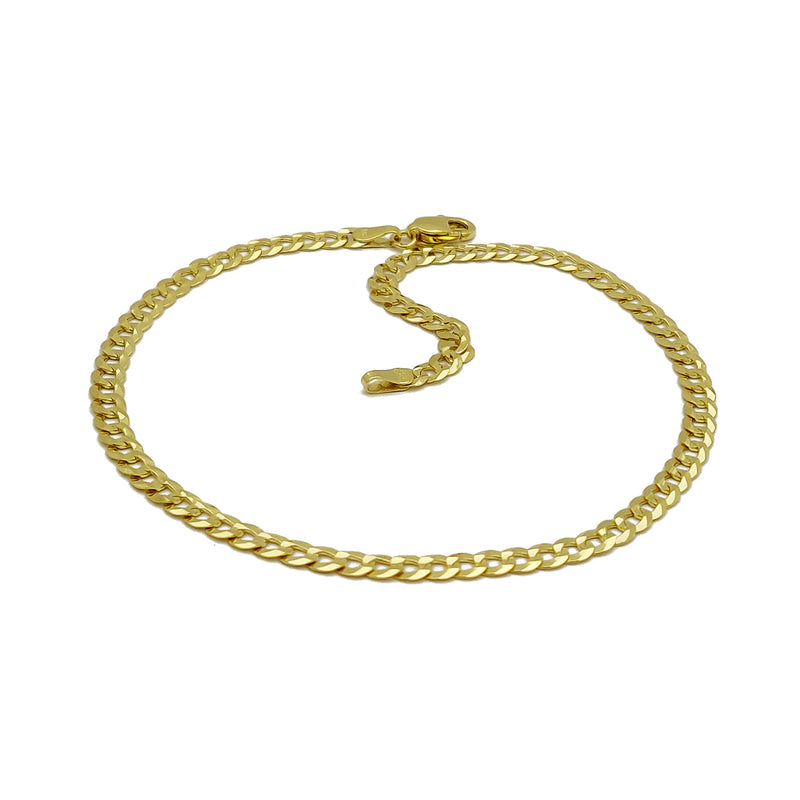 Brilliant Italian Cuban Anklet (14K) 14 Karat Yellow Gold, Popular Jewelry New York