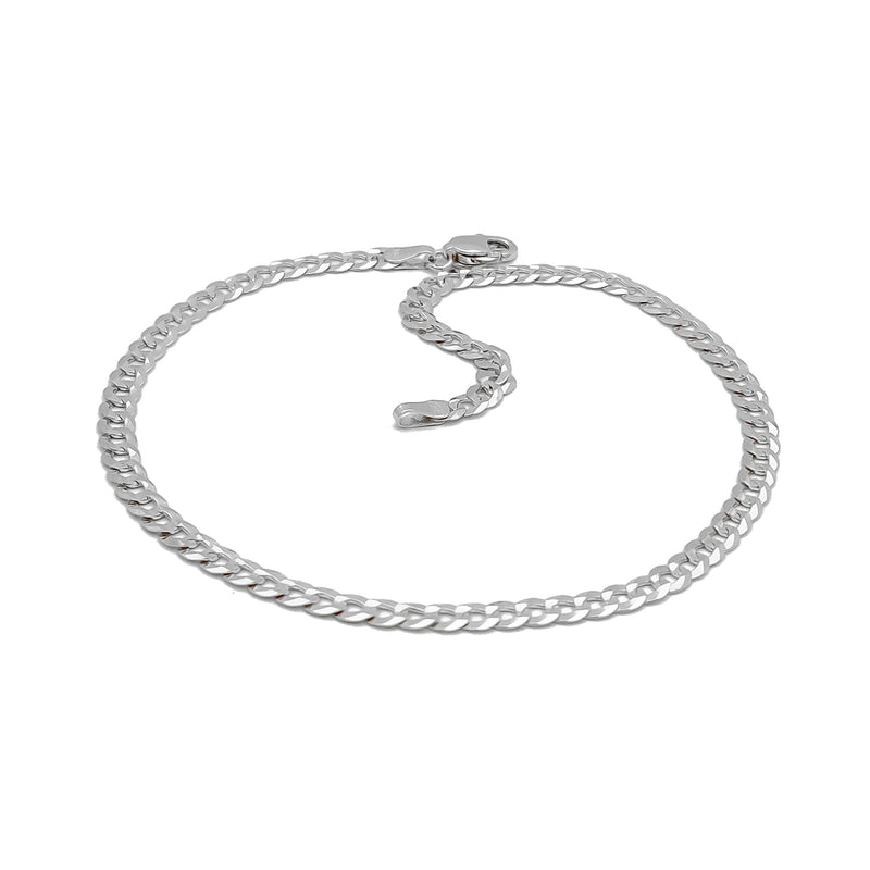 Brilliant Italian Cuban Anklet (14K) 14 Karat White Gold, Popular Jewelry New York