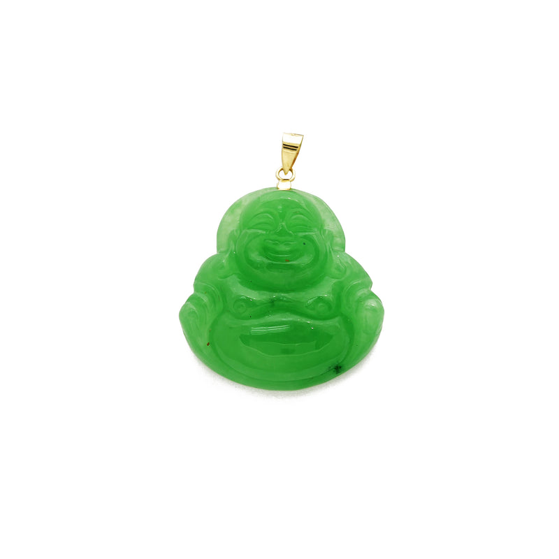 Buddha Jade Pendant (14K) 14 Karat Yellow Gold, Popular Jewelry New York