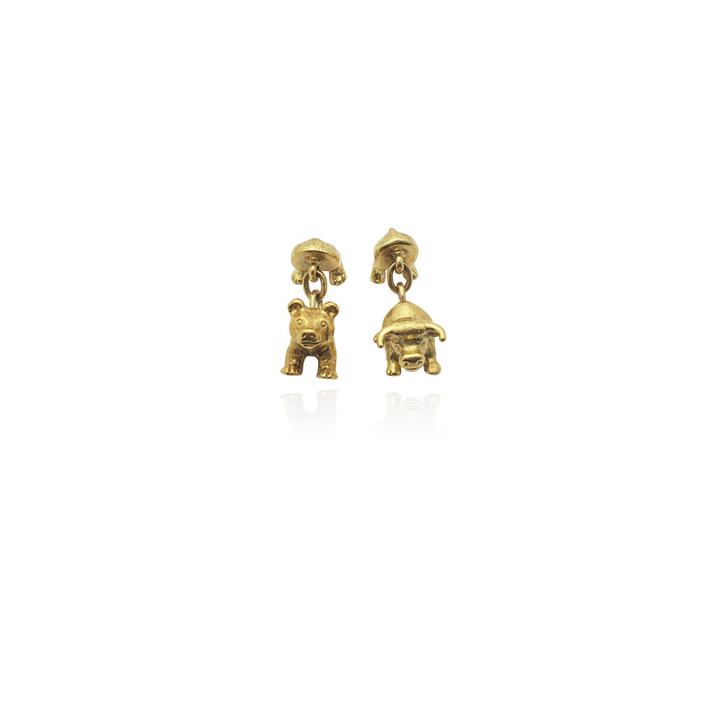 Bull & Bear Cuff Link (18K) New York Popular Jewelry