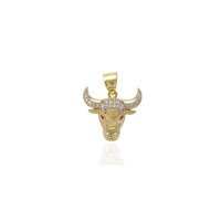 Bull Head CZ Pendant (14K)