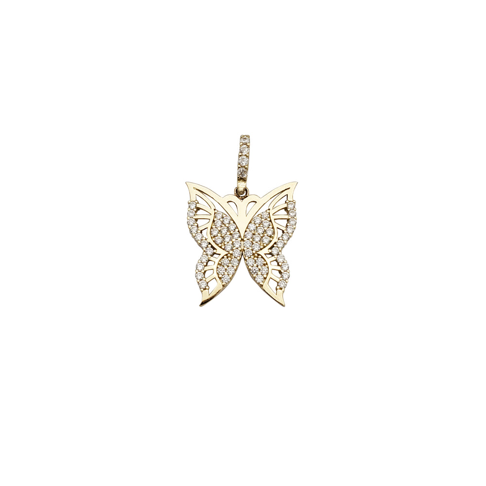 Butterfly CZ Pendant 2 (14K)