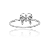 Butterfly Stone-Set Ring (Silver) Popular Jewelry New York