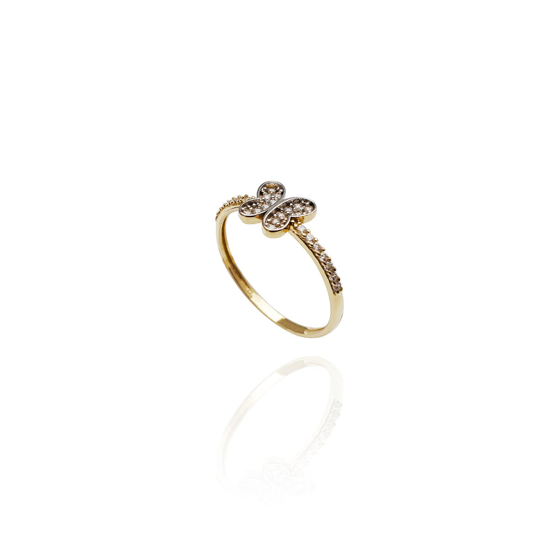 Butterfly Thin CZ Ring (14K)
