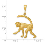 Textured Monkey Pendant (14K)