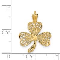 Outlined 3-Leaf Clover Shamrock Pendant (14K)
