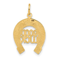 "Good Luck" Horseshoe Frame Pendant (14K)