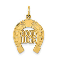 "Good Luck" Horseshoe Frame Pendant (14K)