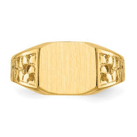 Brush-Finish Open Back Signet Ring (14K)
