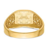 Brush-Finish Open Back Signet Ring (14K)