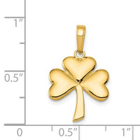 Glossy 3-Clover Shamrock Pendant (14K)