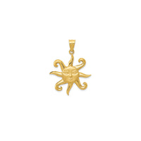 Textured Sun Face Pendant (14K)