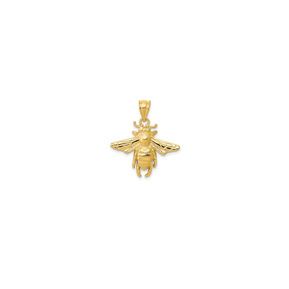 Textured Bee Pendant (14K)