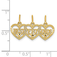 Triple Break Apart "Best Friends" Heart Pendant (14K)