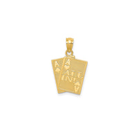 Ace of Hearts and Ace of Spades ALL IN! Pendant (14K)